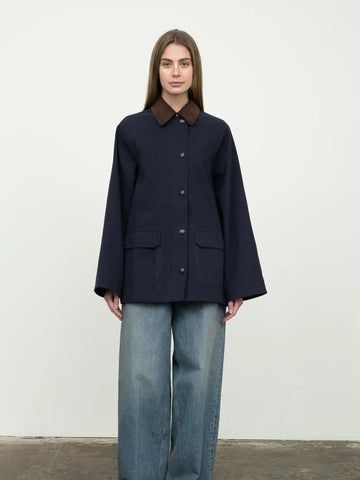 Corduroy Detail Button Down Jacket