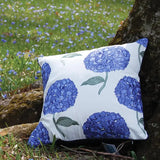 Blue Hydrangea Floral Indoor/Outdoor Throw Pillow