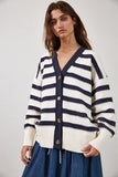 Neutral Stripe Oversized Cardigan