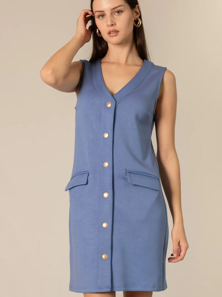 Butter Modal Sleeveless Tuxedo Vest Dress