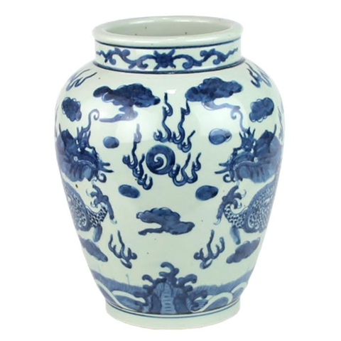 Mid Size Dragon Wide Mouthed Vase