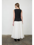 Drop Waist Pleated Midi Dress
