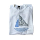 Handmade Patchwork Sailboat Crewneck