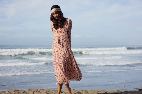 Marisa Printed Midi Dress Coral
