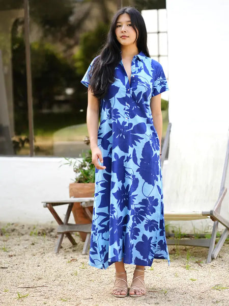 Carrie Cotton Dress Navy