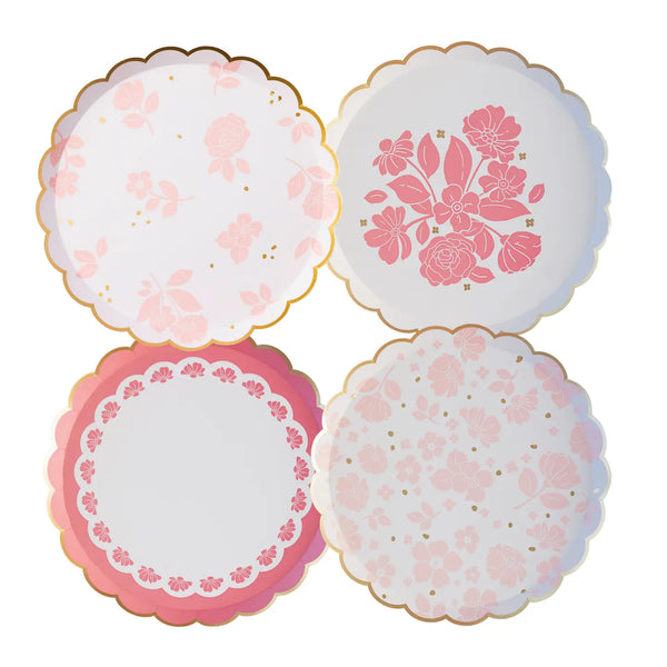 Elegant Floral Dessert Plates