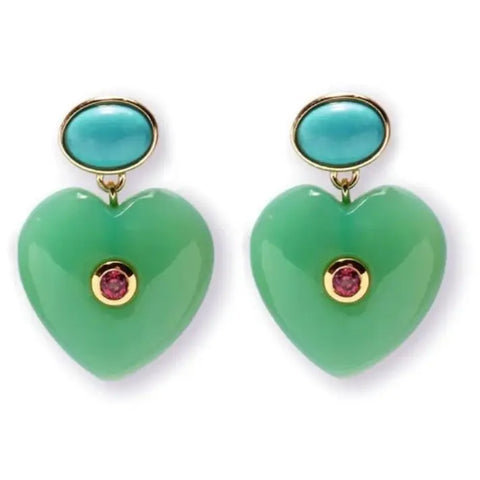 Lucky Heart- Evil Eye Heart Earrings