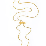 Girl Lariat-Gold Nugget Snake Chain Necklace