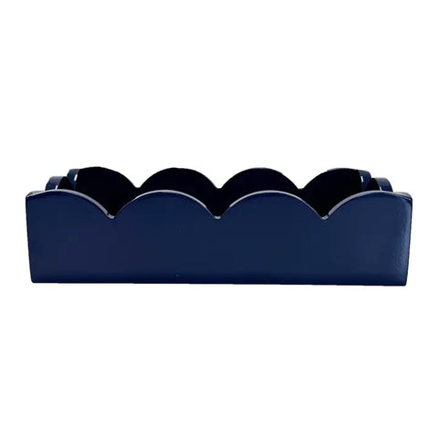 Scalloped Guest Towel Holder | Navy Blue