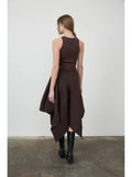 Sleeveless Asymmetric Midi Dress
