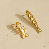 Selkie 18K Gold Non-Tarnish Mismatch Fish Stud Earrings