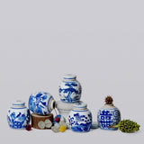 Porcelain Mini Bird and Flower Round Jar