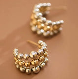 18K Gold Plated Waterproof Stainless Steel Hoop Earrings