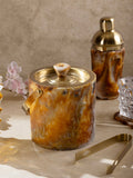 Kampai Marbled Ice Bucket & Tongs Set: Smoked Amber