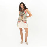 Linen Blend A-Line Mini Dress