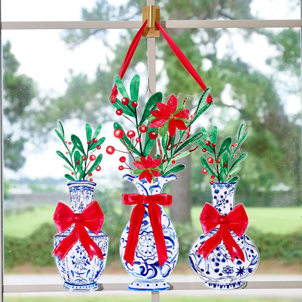 Acrylic Door Hanger – Christmas Topiaries