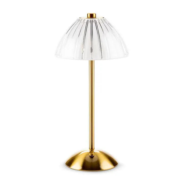 Fancy Shade Led Table Light- Gold/ White