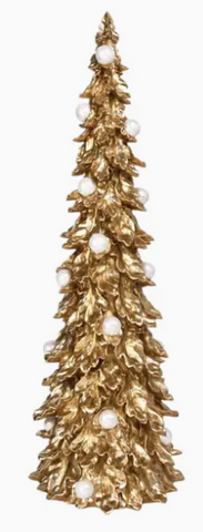 25"  Gold Tree with White Pearls