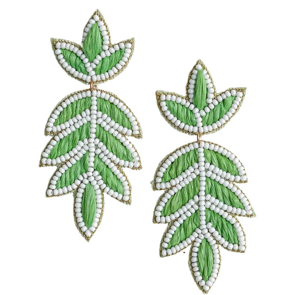 Lilly Raffia Earrings | Green