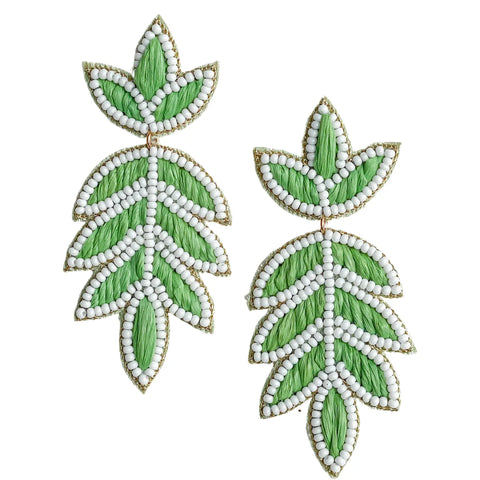 Lilly Raffia Earrings | Green