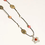 Tallulah Silver Western Beaded Flower Necklace