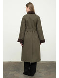 Corduroy Detail Trench Coat