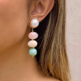Alani 18K Gold Non-Tarnish Vintage Pastel Beaded Earring
