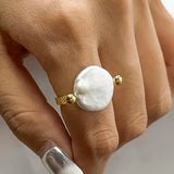 Déodat 18K Gold Non-Tarnish Baroque Pearl Ring