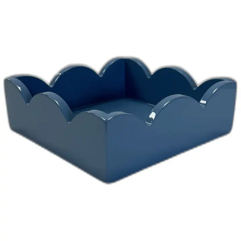 Scalloped Napkin Holder | Navy Blue