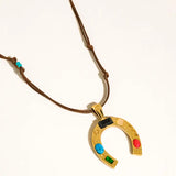 Maribel 18K Gold Western Large Horseshoe Necklace