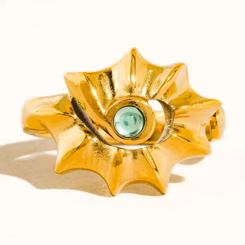 Vino 18K Gold Non-Tarnish Seashell Statement Ring