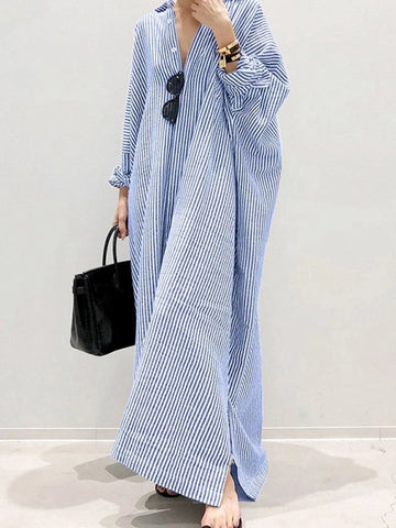 Stripped Oversized Maxi Dress