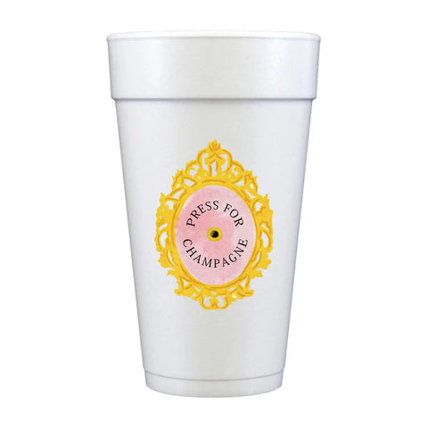 Press For Champagne Full Color Foam Cups