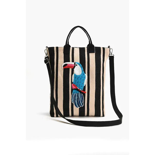 Toucan Striped Multipurpose Tote