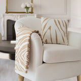Rumi Zebra Print Cotton Knit Throw Blanket –Soft, Reversible