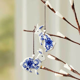 Indigo Bloom Bunny Ornament