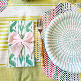 Green Ikat Linen-Feel Paper Guest Towel / Napkin | Set of 25
