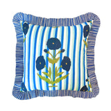 Marigold Stripes Block Print Throw Pillow