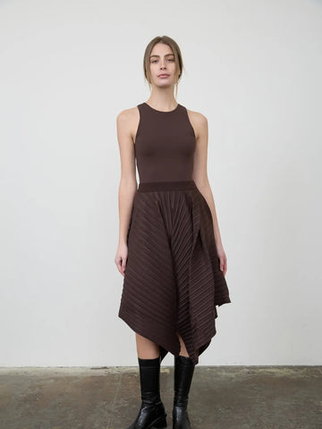 Sleeveless Asymmetric Midi Dress
