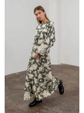 Jacquard Floral Print Sweater Skirt