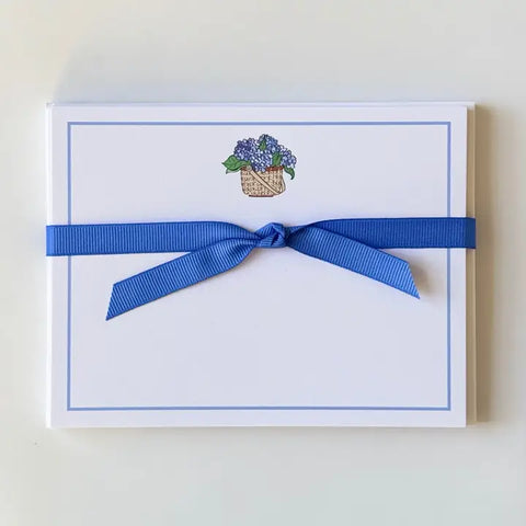 Hydrangea Basket - Flat Note Cards