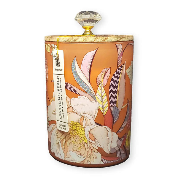 Sparkling Peach Candle - 16oz Flat Bottom Cylinder