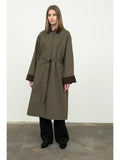 Corduroy Detail Trench Coat