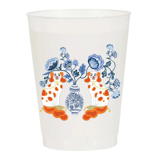 Staffordshire Dogs Chinoiserie Frosted Cups