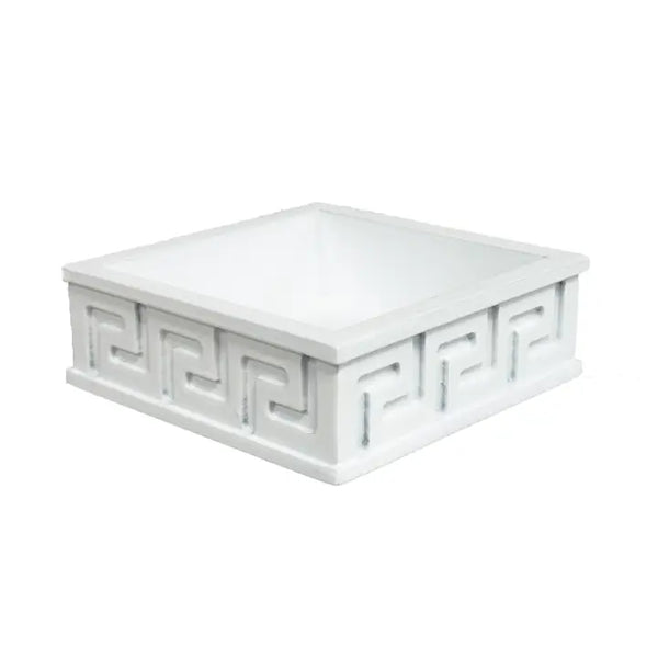 Greek Key Napkin Holder | White