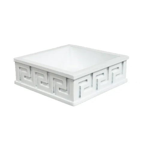 Greek Key Napkin Holder | White
