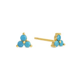 Light Blue Triple Cluster Studs