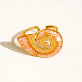 Shellnee 18K Gold Non-Tarnish Shell Spiral Statement Ring