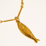 Coralie 18K Gold Non-Tarnish Fish Pendant Chain Necklace