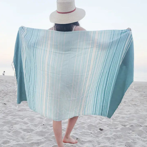 Tegula Turkish Towel - Sand Free Towel - Jacquard Woven - Green